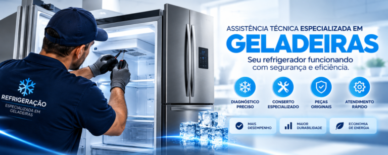 Técnico especializado realizando conserto de geladeira - Tempergel